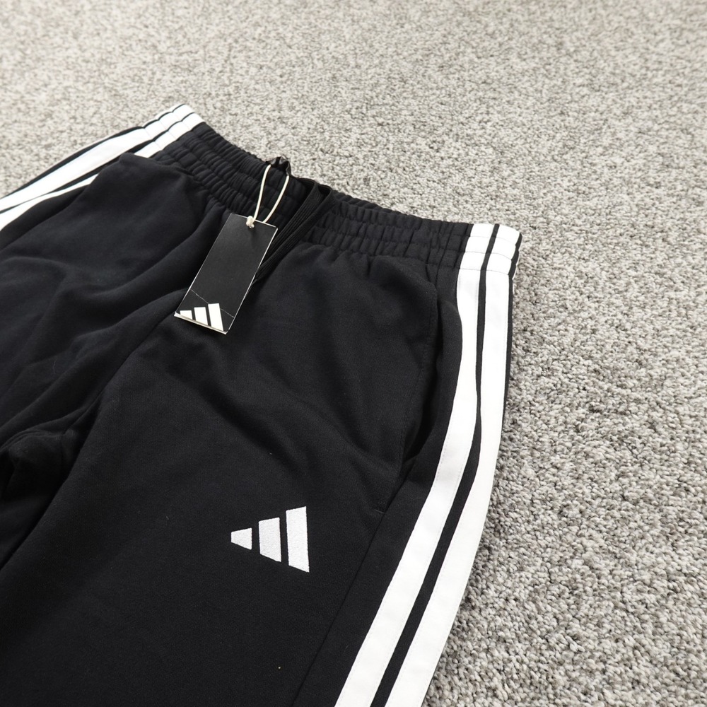 NEW Adidas Pants Mens M Black Track Warm Up Drawstring Sweatpants Jogger Run Gym